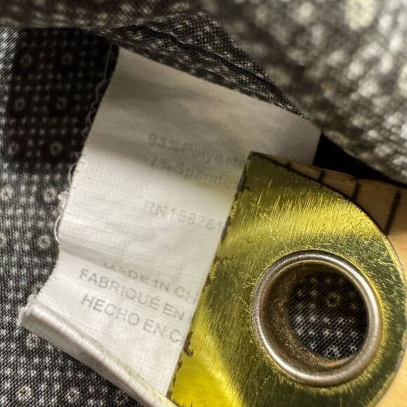 Tom Baine Slim Fit Mens XL Button Down Shirt Charcoal Diamond Pattern - Picture 6 of 9